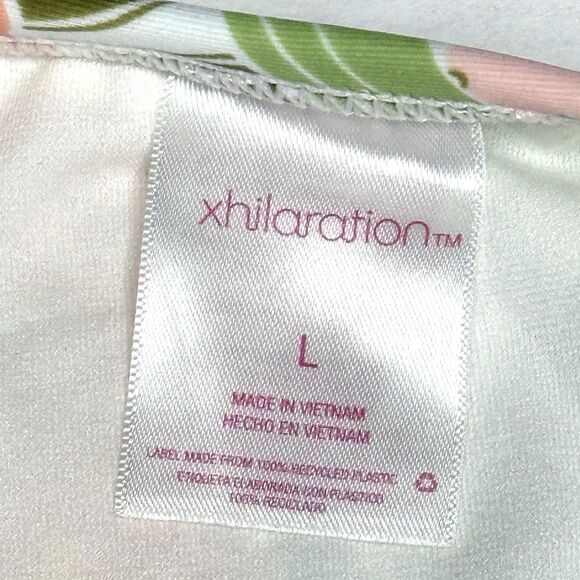 Xhiliration Juniors High Leg Low Waist Floral Tropical Bikini Bottom L 8-10 New! - Picture 8 of 9